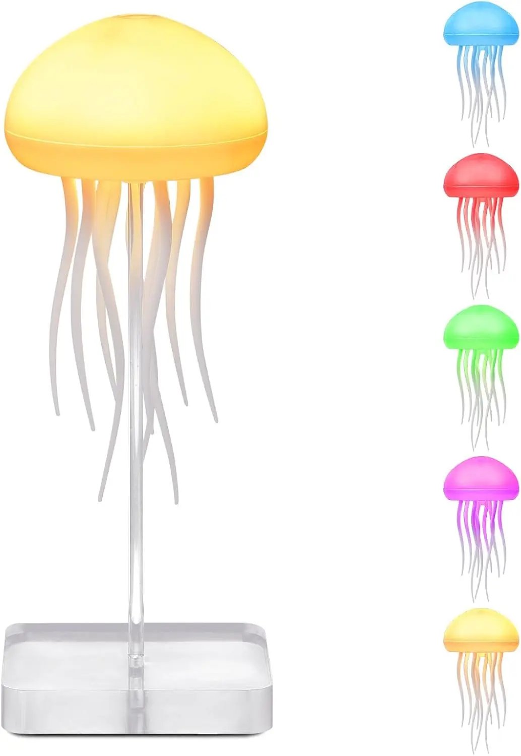 LED Jellyfish Lamp RGB Gradient Jelly Fish Light with Dancing Legs and Touch Sensor Rechargeable Cute Desk Lamp for Bedrooms, Living Room Top Shelf Find