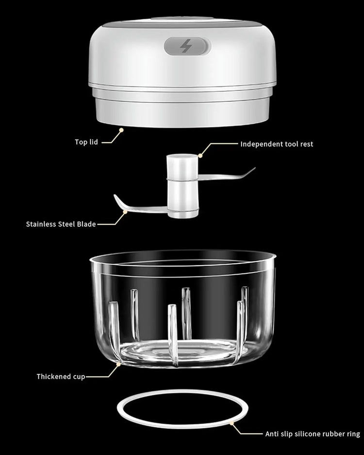 Garlic Chopper, Buildec 250ml Mini Grinder Portable Veggie Chopper Garlic Grinder Masher Onion Chopper Cordless Small Food Processor Mini for Ginger, Chili, Fruit, Meat Top Shelf Find