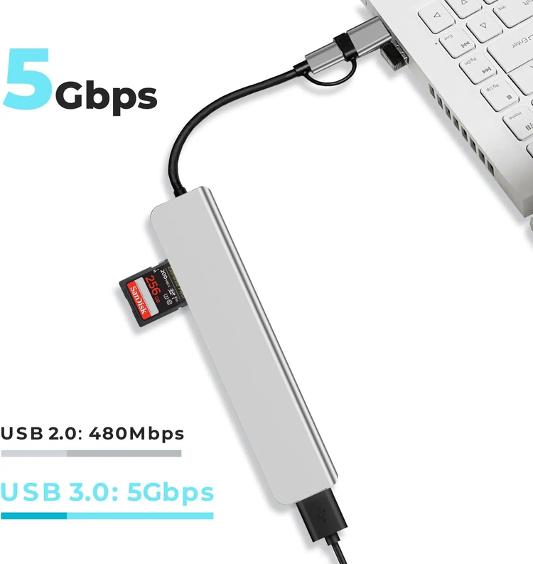 Two-to-seven splitter seven-in-one docking station usb3.0 high-speed transmission hub docking station multi-function hub Top Shelf Find