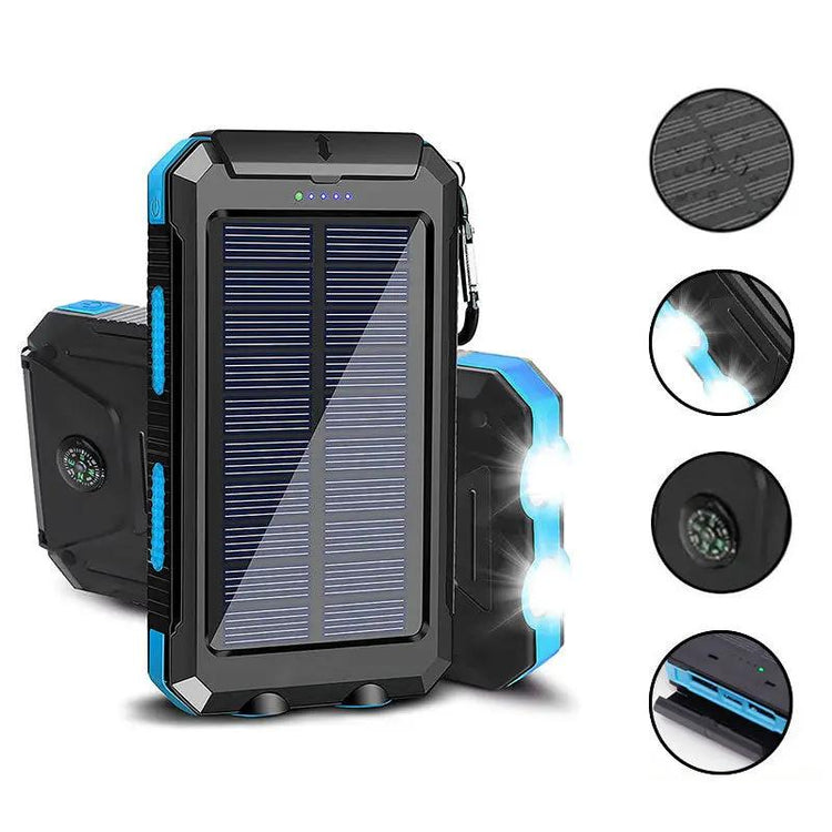 Outdoor solar charging backpack with LED lighting and waterproof mobile power bank Top Shelf Find