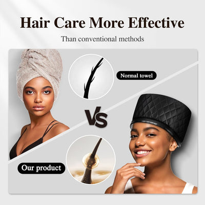 Heat Cap for Deep Conditioning: 10-Level Heats up Quickly 3 Time Settings Hair Steamer for Natural Hair Home Use Thermal Steam Cap for Black Hair Portable Heating Caps for Hair Treatment