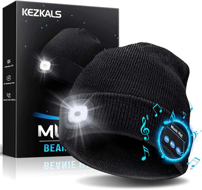 Gifts for Men Women, Bluetooth Beanie Hat, Stocking Stuffers for Adults Men, Mens Gifts for Men Who Want Nothing, Cool Gadgets for Men, Bluetooth Hat Mens Gifts Ideas Black