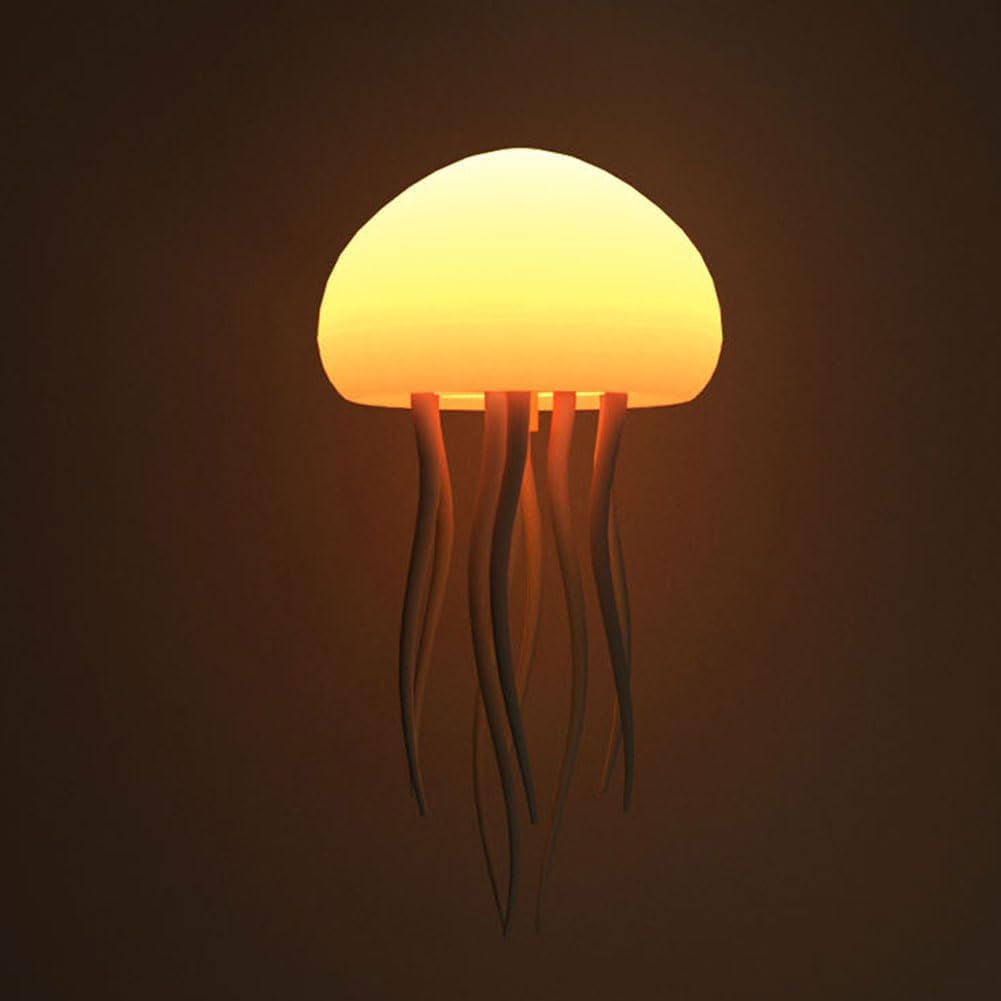 LED Cute Jellyfish Night Light, 2025 New Cute Creative Jellyfish Night Light with Moving Legs, Jellyfel Lamp, RGB Gradient Jelly Fish Light Lamp Voice Control Jellyfish Light (Suspension Type)