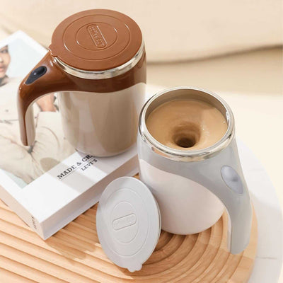 Self Stirring Coffee Mug, Automatic Magnetic Stirring Cup, Self Stirring Mug with Lid, Rechargeable Electric Speed Mixing Cup, for Milk Tea Office Travel Home Coffee(#1)