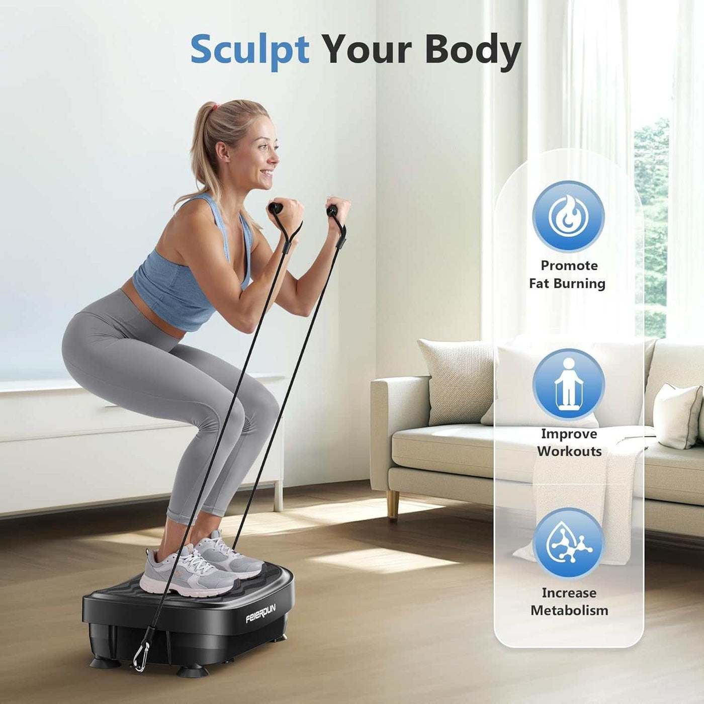 Vibration Plate Exercise Machine, Whole Body Workout Vibrate Fitness Platform, 9 Modes Vibration Plate for Lymphatic Drainage Weight Loss Shaping Toning Wellness Home Gyms Workout