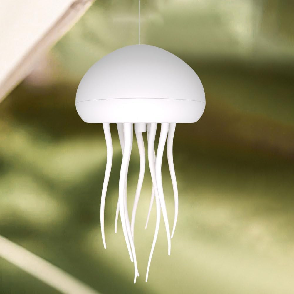 LED Cute Jellyfish Night Light, 2025 New Cute Creative Jellyfish Night Light with Moving Legs, Jellyfel Lamp, RGB Gradient Jelly Fish Light Lamp Voice Control Jellyfish Light (Suspension Type)