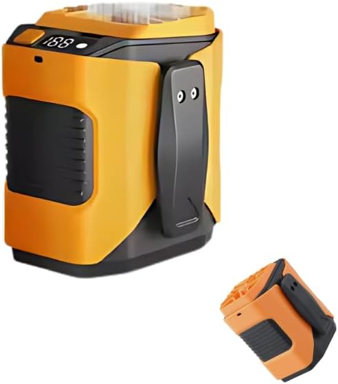 Portable USB Rechargeable Waist Hanging Fan with 3600mAh/6000mAh Battery LED Light for Camping Travel Lightweight Compact Design High-Speed Cooling ABS Plastic Shell 6 Fan Blades Button-Controlled