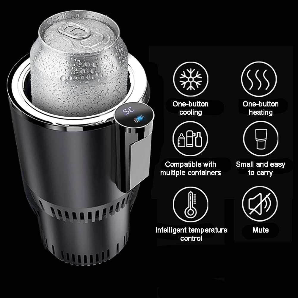 Smart Cup, 2 in 1 Car Drink Cooler Warmer, Car Cup Cooler Warmer, Personal Thermoelectric Cooling Cup, Mug Holder with Cooling and Heating Functions, Car Cooler Cup (Black)