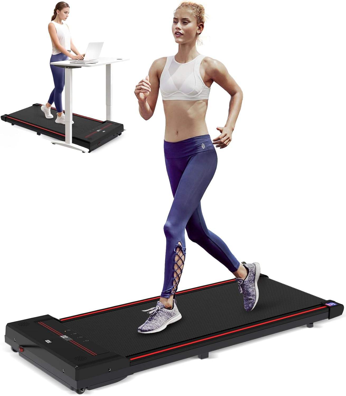 Walking Pad,Under Desk Treadmills for Home,320 Lbs Capacity,3 in 1 Portable Treadmill Walking