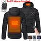 Smart Heating Technology USB-Powered Electric Heating System Fitted Long Sleeve Hooded Cardigan Loose Fit Zipper Winter Jacket with Adjustable Temperature Control
