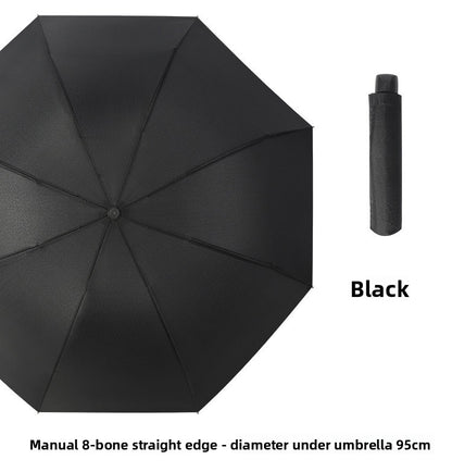 Automatic Windproof Black-Coated Umbrella with 24 Ribs