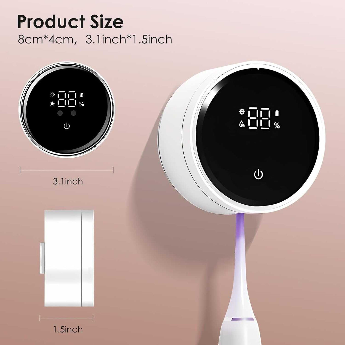 Wall Mounted Toothbrush Holder, Electric Tooth Brush Holders Single Person Cleaner for Bathroom, with Auto Inductive Open/Close Cover, Clean, Dry for Home, Travel