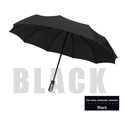 Automatic Windproof Black-Coated Umbrella with 24 Ribs