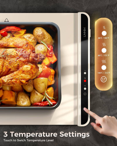 Heating mat for Food,Food Warming Mat,Electric Warming Tray for Buffets Party and Home Daily Use,Heating Fastly in 10S,Portable Design,Timed Function for Your Family.