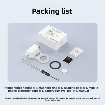 Mobile phone photography magnetic assist holder