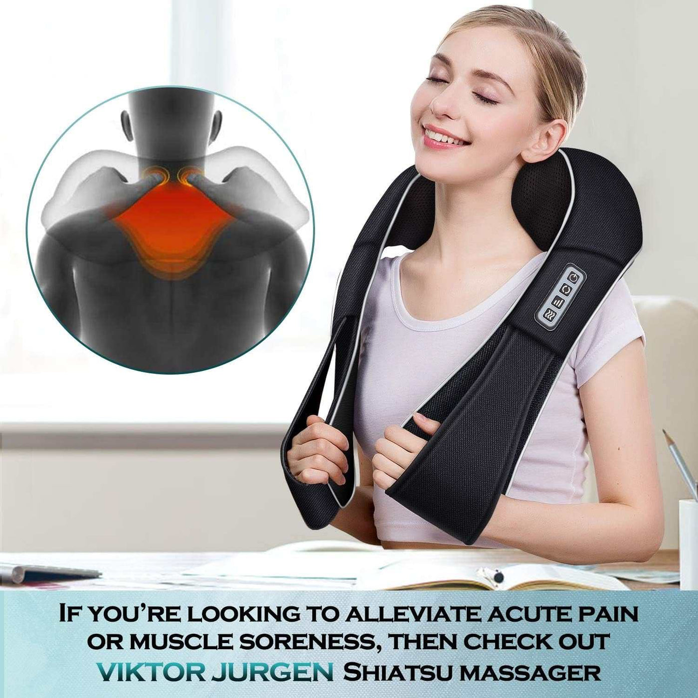 Christmas Gifts for Women & Men, Shiatsu Neck and Shoulder Massager with Heat Deep Tissue Kneading Sports Recovery Massagers for Back, Foot, Relaxation Gifts for Wife, Husband, Him, Her