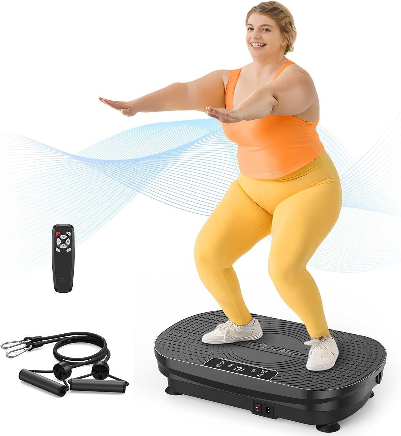 Vibration Plate Exercise Machine, Vibration Plate for Lymphatic Drainage, Power Plate Vibration Platform for Weight Loss, Toning & Wellness