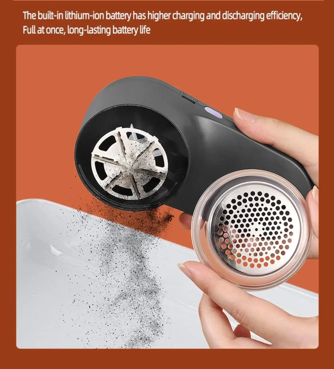 Smart Digital Display Hair Ball Trimmer Rechargeable USB Cordless Fabric Lint Remover in White or Grey Compact Lightweight Design with Clear Battery Level Display Top Shelf Find