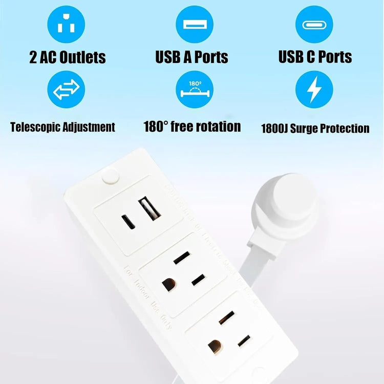 Electrical Outlet Extender Power Socket Multi-port Design Compact Size Universal Compatibility Safety Features US Standard Round New Model Round - Protection Top Shelf Find