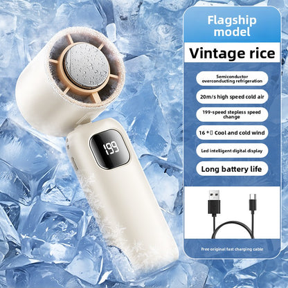 Semiconductor cooling handheld fan