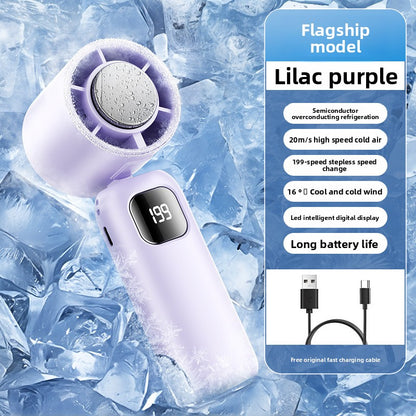 Semiconductor cooling handheld fan