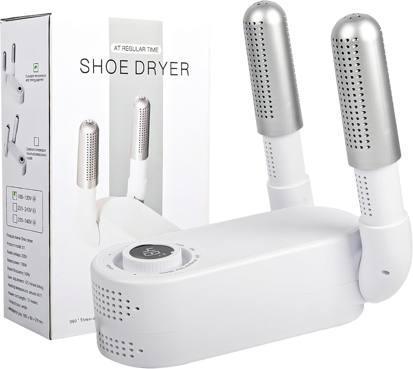 Shoe Dryer Glove Dryer, Dry Wet Shoes with 360°Heat Blower, Intelligent Shoes Dryer with Four Timer, Suitable for Sneaker, Glove, Boots, Ski Boot, Helmet, Folding and Hanging Design