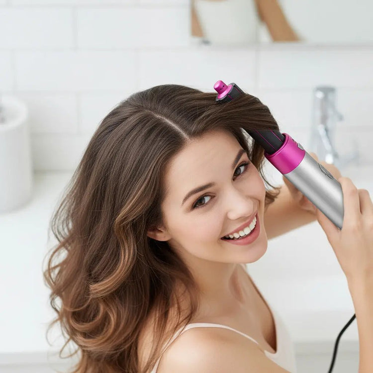 Five-in-One Curling Iron with Negative Ion Technology 1000W 110V/220V Adjustable Settings Ceramic Heating Element Gift Box Plug Top Shelf Find