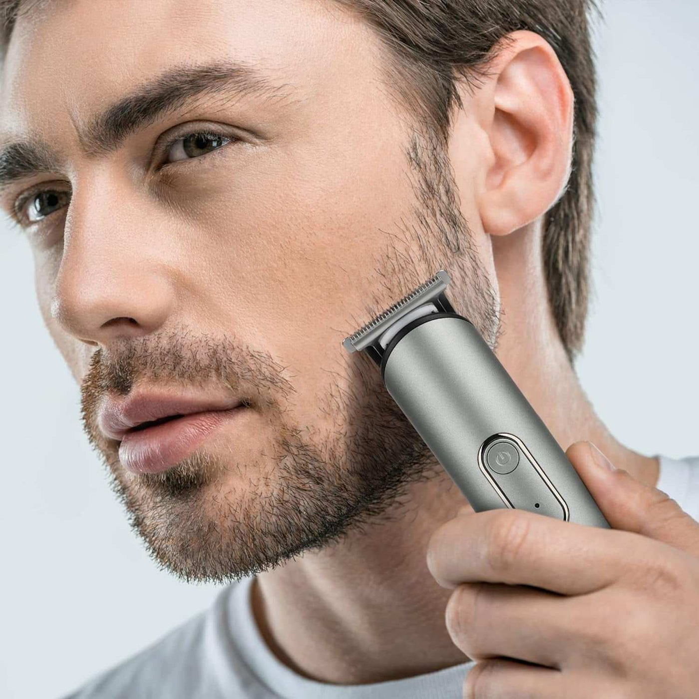 Cordless Hair Trimmer for Men, Rechargeable Hair Clippers, Beard Trimmer, Home Haircut Kit, Cordless Barber Grooming Sets, Waterproof Body Trimmer, Groin Hair Trimmer, Nebula Gray