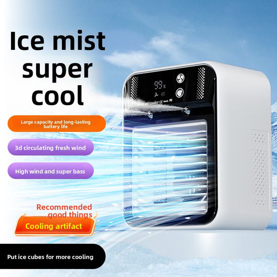 Spray humidifying mini portable air conditioner fan