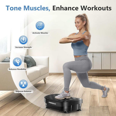 Vibration Plate Exercise Machine, Whole Body Workout Vibrate Fitness Platform, 9 Modes Vibration Plate for Lymphatic Drainage Weight Loss Shaping Toning Wellness Home Gyms Workout