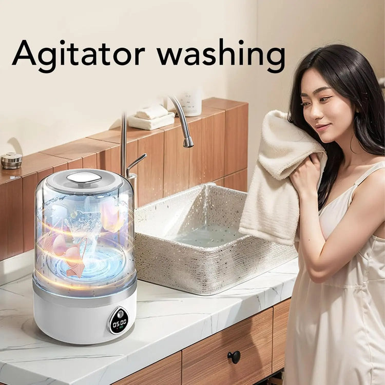 Portable Washing Machine Wireless Mini Washer for Socks Underwear Baby Clothes Compact USB Powered Fully Automatic Waterproof Travel Camping White Top Shelf Find