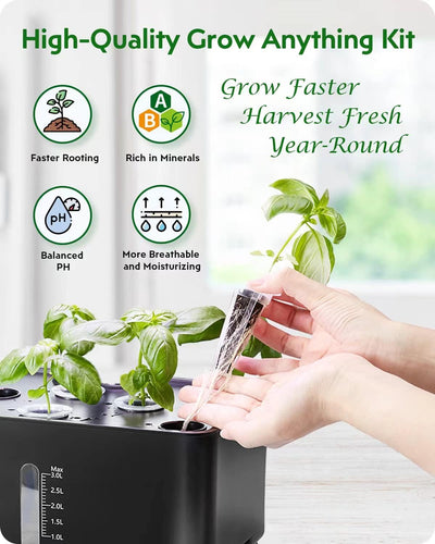 166Pcs Hydroponic Pods Kit: Grow Anything Kit with 40 Grow Sponges, 40 Grow Baskets, 40 Grow Domes, 40 Pod Labels, 6 A&B Plant Food - Compatible with Hydroponics Supplies from All Brands