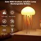 LED Jellyfish Lamp RGB Gradient Jelly Fish Light with Dancing Legs and Touch Sensor Rechargeable Cute Desk Lamp for Bedrooms, Living Room