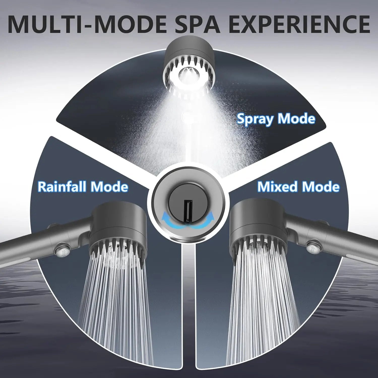 Shower Head DP-01 with ABS Plastic Round Design High Pressure Spray Massage Rain Modes Durable Chrome Plated Finish Easy Installation Optional Filter Cartridges Top Shelf Find