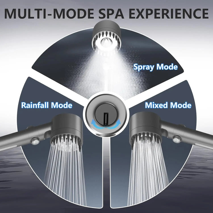 Shower Head DP-01 with ABS Plastic Round Design High Pressure Spray Massage Rain Modes Durable Chrome Plated Finish Easy Installation Optional Filter Cartridges Top Shelf Find