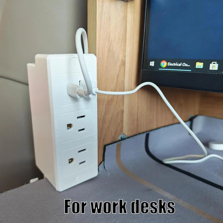 Electrical Outlet Extender Power Socket Multi-port Design Compact Size Universal Compatibility Safety Features US Standard Round New Model Round - Protection Top Shelf Find