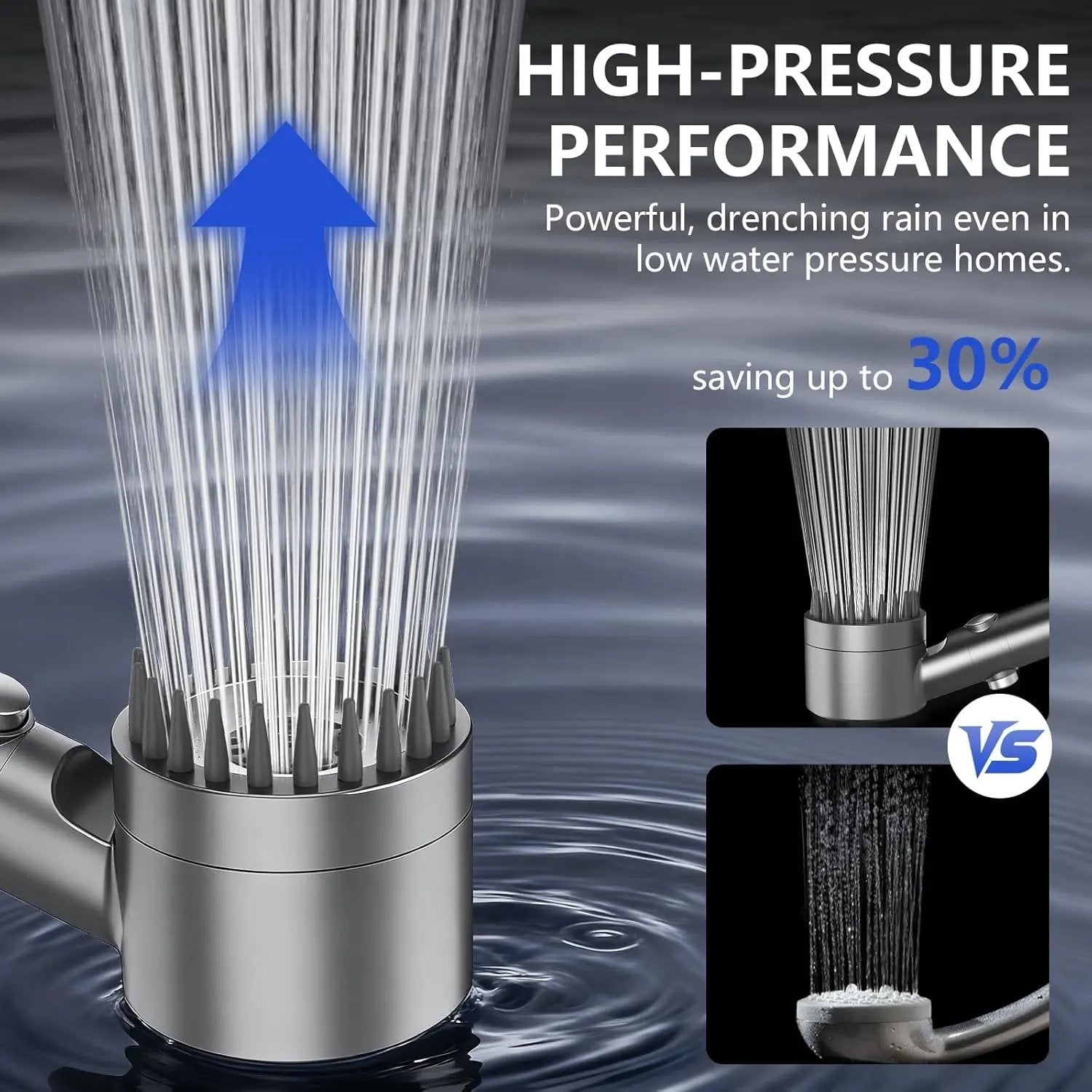 Shower Head DP-01 with ABS Plastic Round Design High Pressure Spray Massage Rain Modes Durable Chrome Plated Finish Easy Installation Optional Filter Cartridges Top Shelf Find