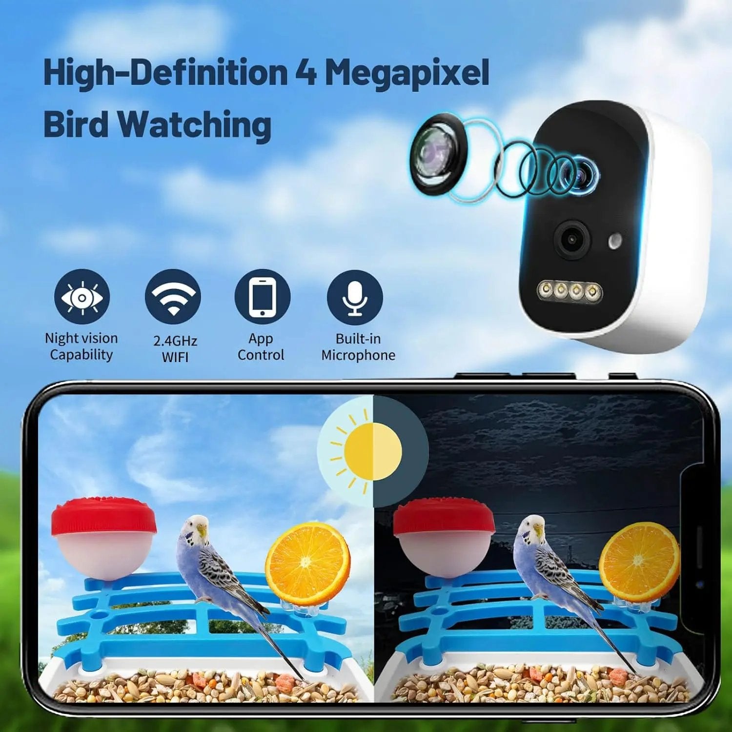 Smart Bird Feeder JY-WS013 with 4K HD Camera AI Visual Recognition for Accurate Detection Outdoor Durable Design Enhanced Monitoring Top Shelf Find