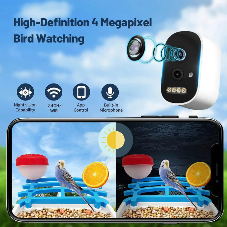 Smart Bird Feeder JY-WS013 with 4K HD Camera AI Visual Recognition for Accurate Detection Outdoor Durable Design Enhanced Monitoring Top Shelf Find