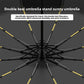 Automatic Windproof Black-Coated Umbrella with 24 Ribs
