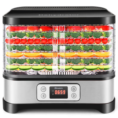 Electric 400W 8 Trays Food Dehydrator Machine with Fruit Roll Sheet, Digital Timer, and Temperature Control for Meat or Beef Fruit Vegetable Dryer