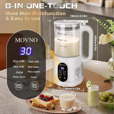 8 in 1 Nut Milk Maker Machine, 800Ml Capacity Homemade Almond, Oat, Coconut, Soy, Plant Based Milks and Non Dairy Beverages, Automatic Soy Milk Maker Blender with Delay Start/Keep Warm/Boil Water