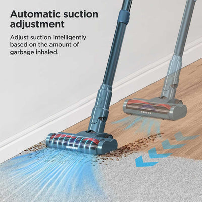 Cordless Vacuum Cleaner, Display Touchscreen, Stick Vacuum Cordless Rechargeable with 2200Mah Detachable Battery, up to 45 Minutes, Lightweight, and Versatile for Carpet, Hard Floor, Pet Hair, C1