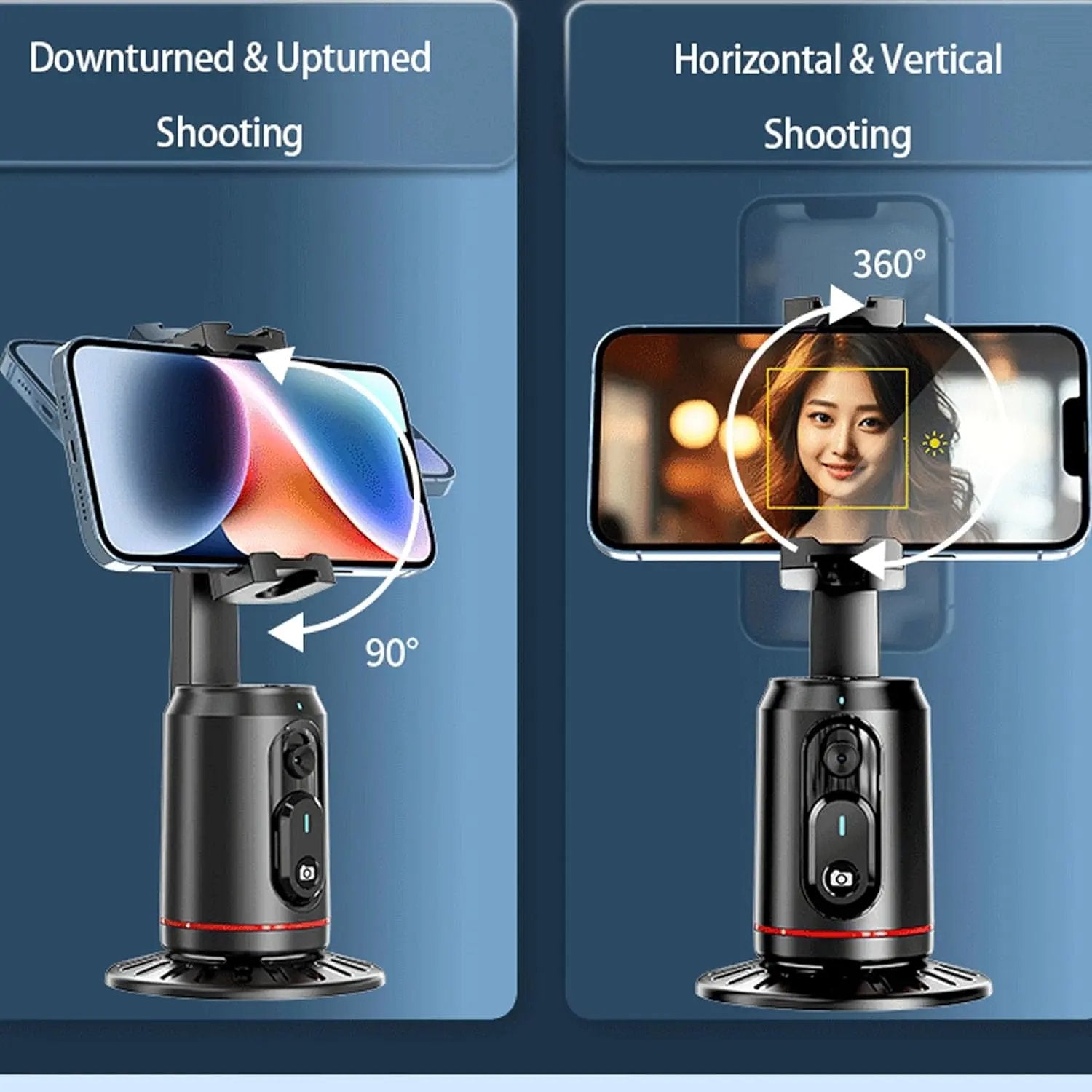 Intelligent AI Mobile Phone Follow-Up Camera Cloud Platform 360° Rotation AI Tracking Selfie Remote Control Universal Compatibility Lightweight Design No Installation Required Top Shelf Find