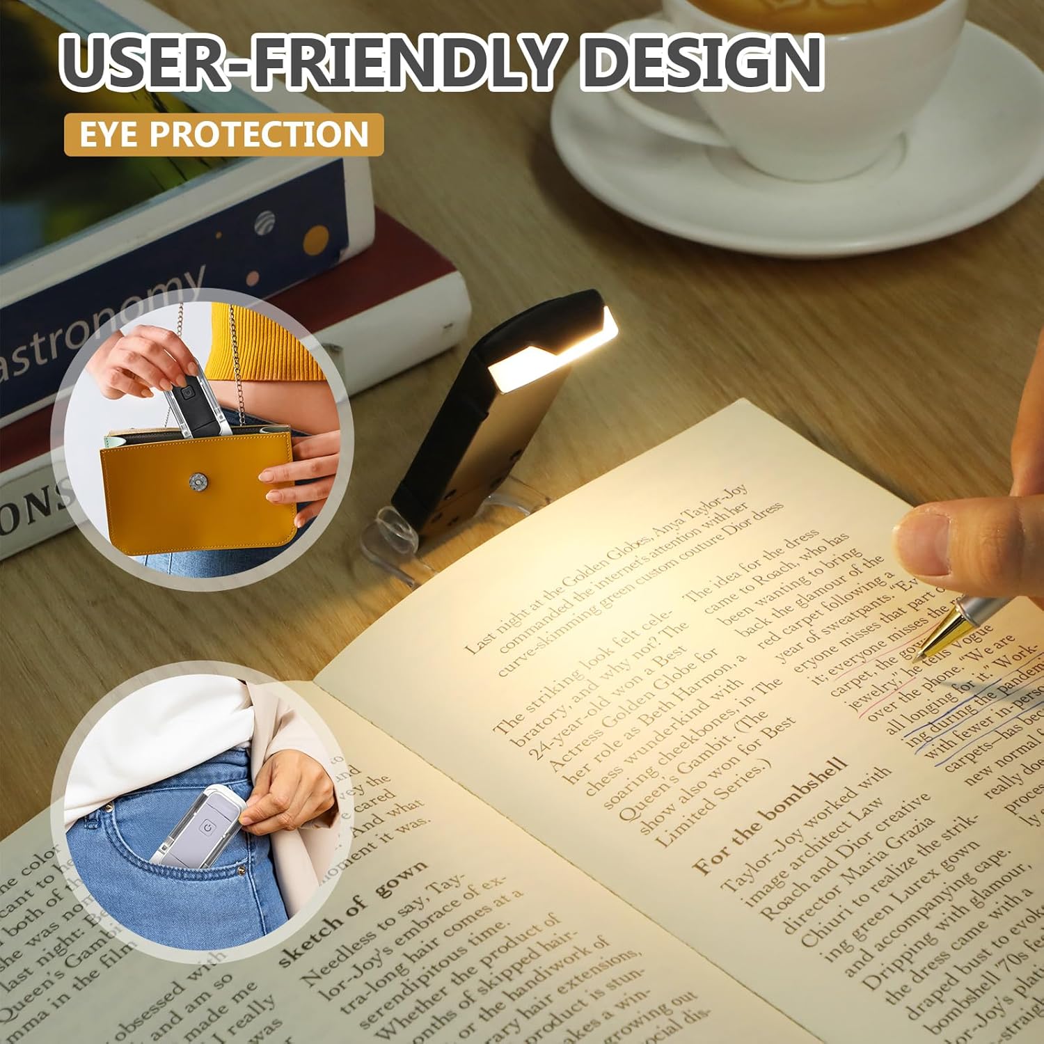 Portable USB Foldable Book Clip Reading Lamp with Button Chargeable Lithium Ion Battery Compact Lights for Smartphones and Books Adjustable Plastic Lampshade Top Shelf Find