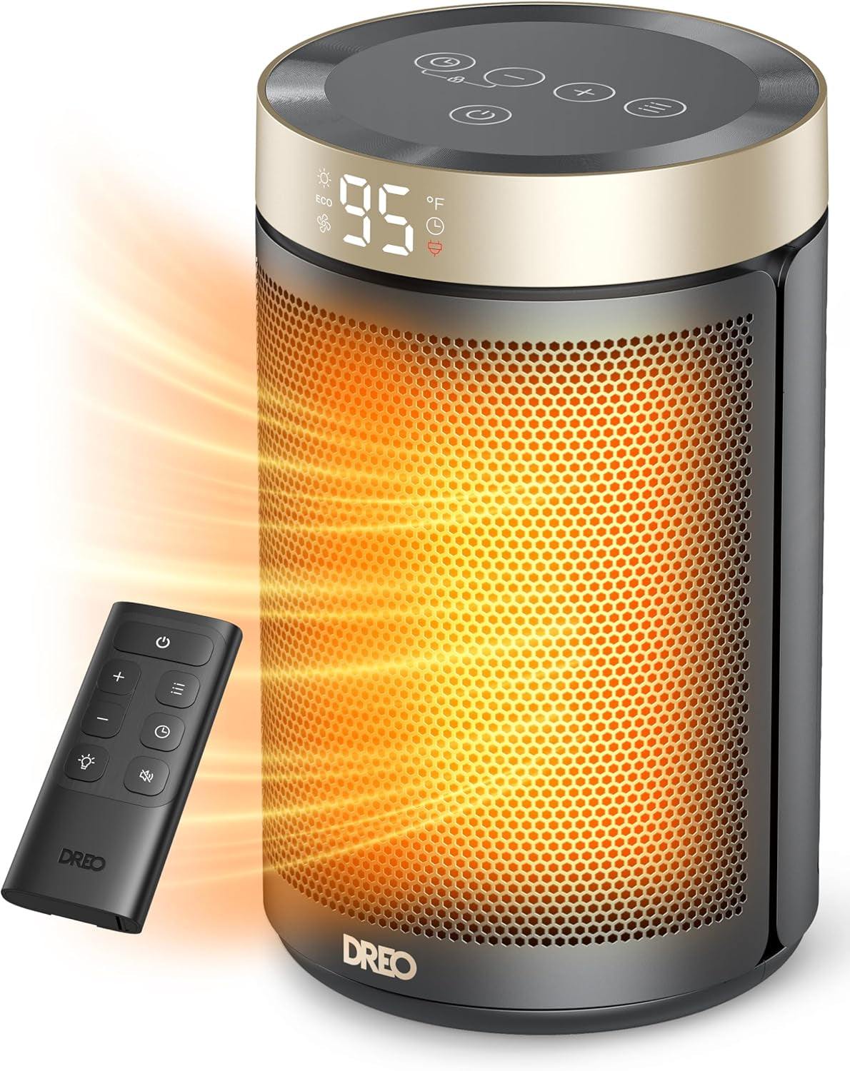 Space Heater, Portable Electric Heaters for Indoor Use with Thermostat, Digital Display, 1-12H Timer, Eco Mode and Fan Mode, 1500W PTC Ceramic Fast Safety Heat for Office Bedroom Home