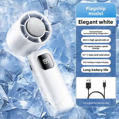 Semiconductor cooling handheld fan