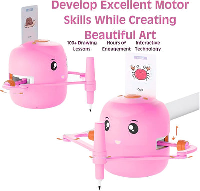 Kids Drawing Robot - Interactive Smart Robot for Drawing & Writing, Educational Art Toy for Boys & Girls, Voice Interaction, STEM Coding Robot, USB Rechargeable, Durable ABS Material, 4.33X4.92 Inches