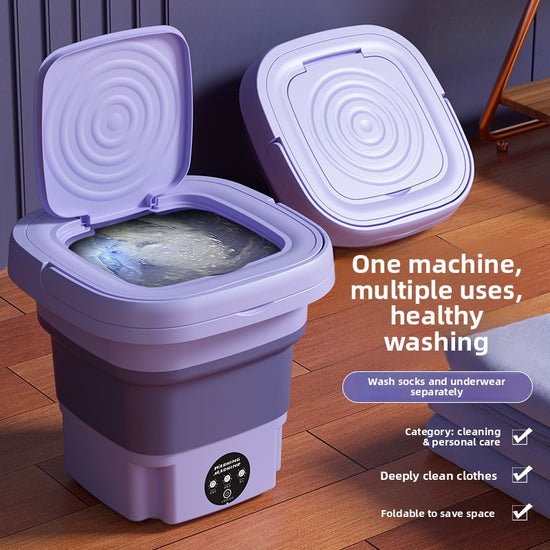 Portable Mini Folding Washing Machine with Blue Light Sterilization