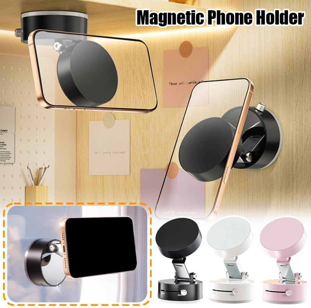 Magnetic Car Suction Cup Holder,2025 New Electric Vacuum Magnetic Suction Phone Mount,360° Rotation Hands-Free Magnetic Cell Phone Holder,Strong Suction for Car Mirror & All Smooth Surface